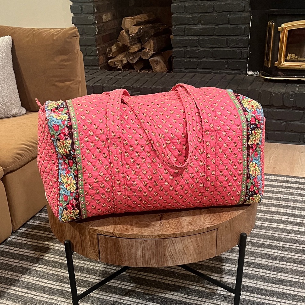 Vintage XL Duffle Vera Bradley Pink Pansy